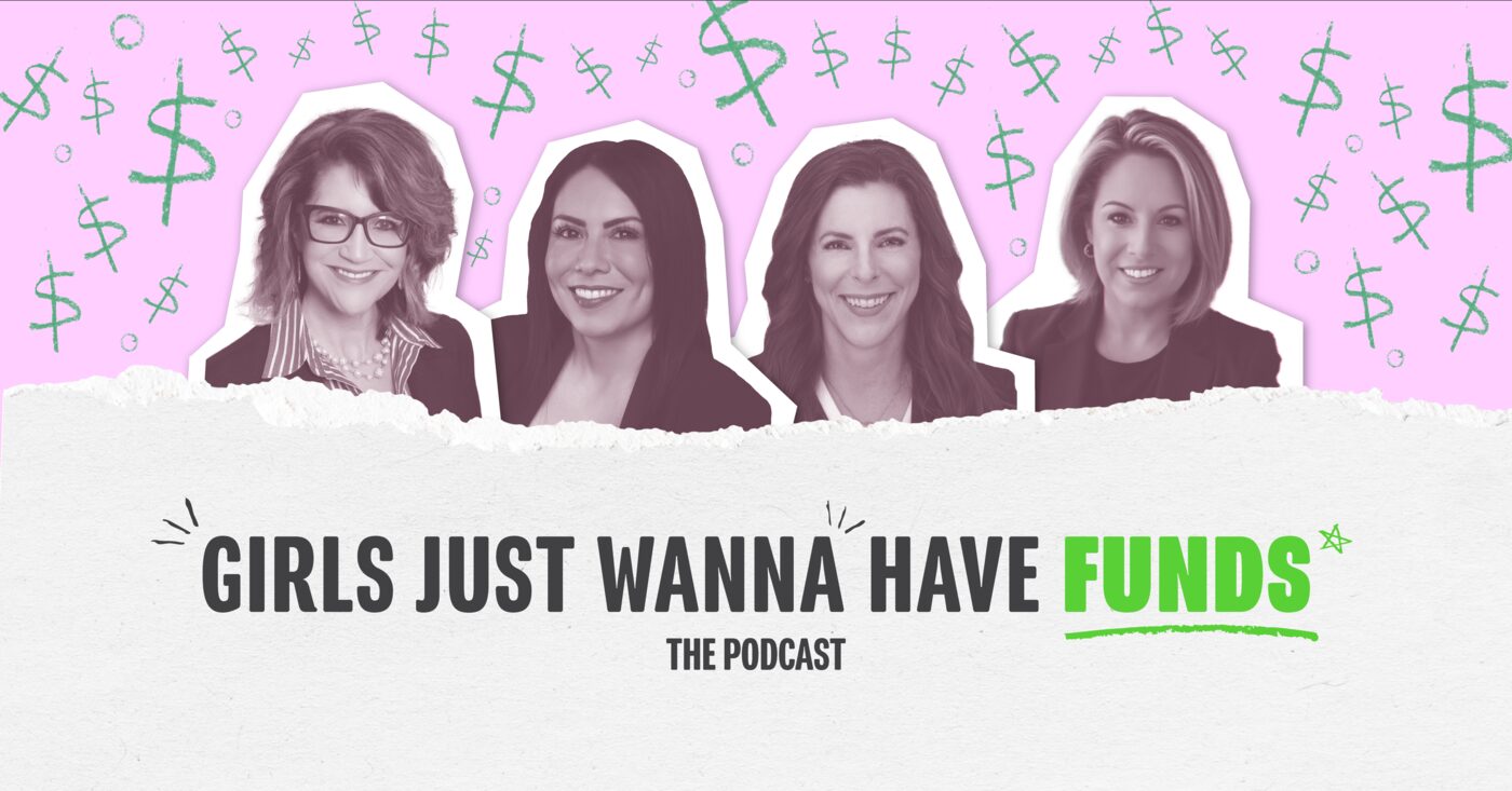 The four hosts of Girls Just Wanna Have Funds, The Podcast